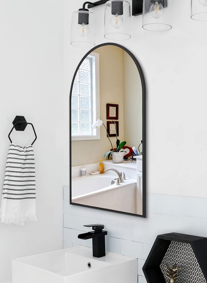 Glass Corner 60*120 Half-Circular Top Mirrors - Black - Image 5