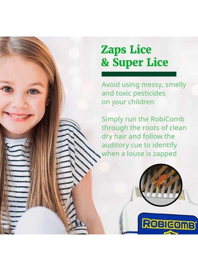 LiceGuard - RobiComb Electric Head Lice Comb | Lice & Eggs Zapping Tool Blue - Image 1