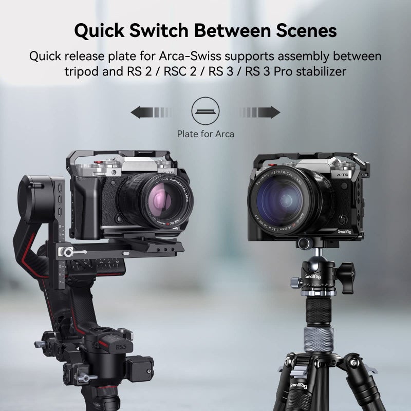 SmallRig X-T5 Camera Full Cage for FUJIFILM, Aluminum Alloy Camera Rig for Fujifilm XT5 with Shutter Button, Built-in QD Port, NATO Rails and Quick Release Plate for Arca - 4135 - Image 5