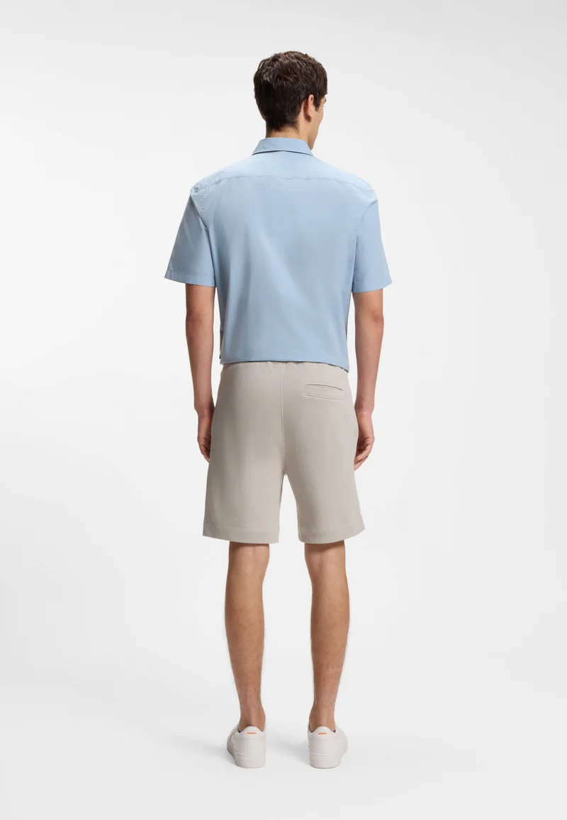 BOSS Cotton-terry shorts with logo patch