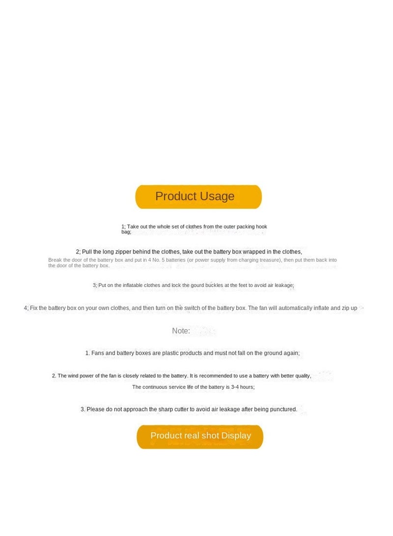 XiuWoo Lightweight Inflatable Full Body Blow Up Comfortable Costume Suit White - Image 5