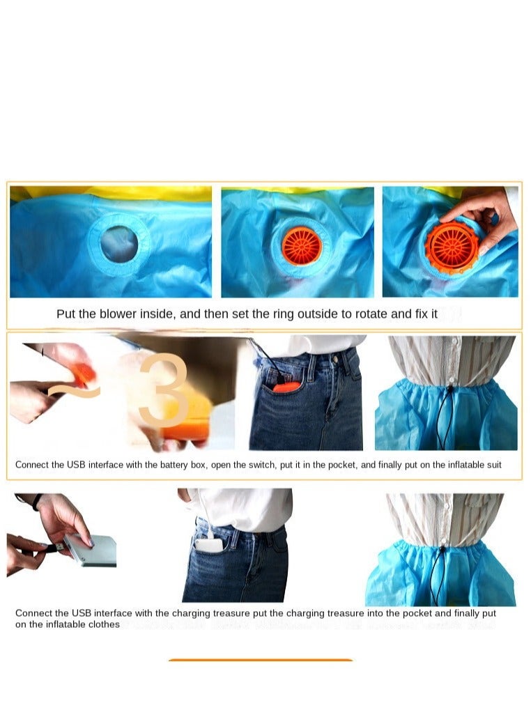 XiuWoo Lightweight Inflatable Full Body Blow Up Comfortable Costume Suit White - Image 3