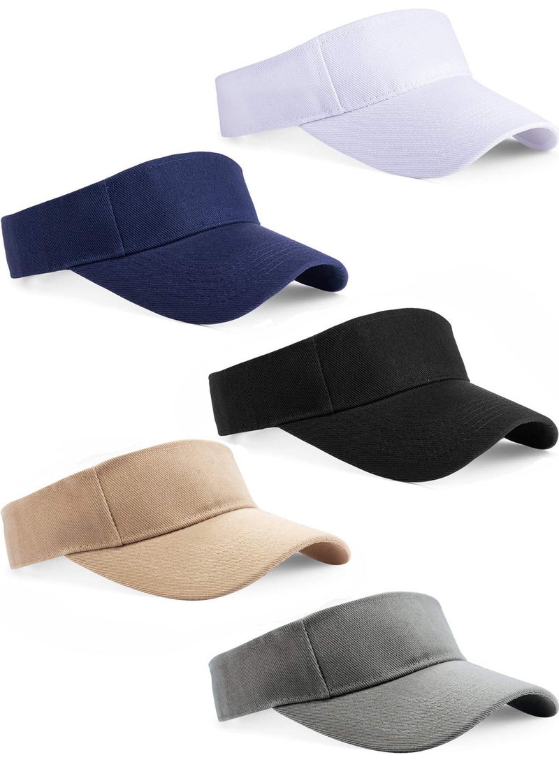 Sweet seven Sporty Sun Visors - 5 Adjustable Caps for Men and Women - Athletic Visor Hat Set for Active Sun Protection - Image 1