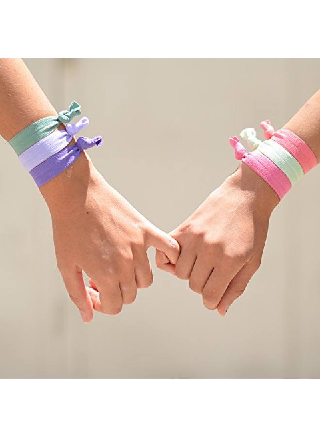 Cyndibands White Hair Ties Knotted Ribbon Elastic Ponytail Holders Bracelets 25 Count - Image 4