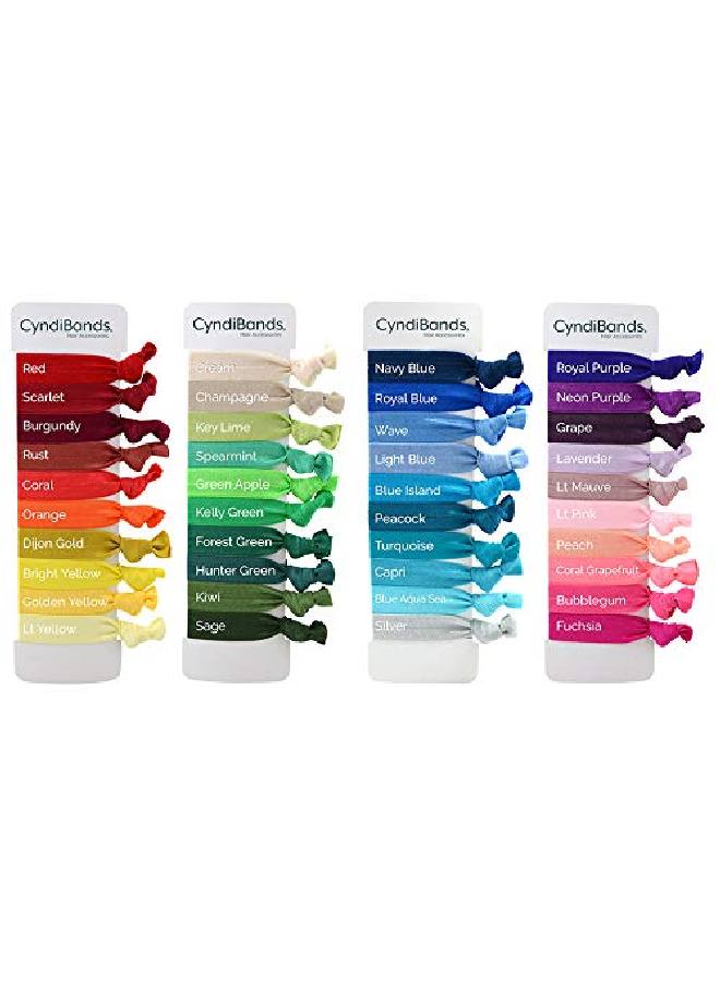 Cyndibands White Hair Ties Knotted Ribbon Elastic Ponytail Holders Bracelets 25 Count - Image 3
