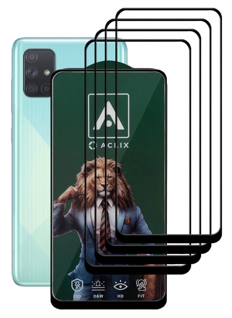ACLIX 4 Pieces Antistatic ESD Dustproof Premium Quality High Definition Tempered Glass Screen Protector Designed For Samsung Galaxy A71 - Image 1