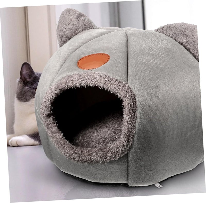Abaodam Semi-Enclosed Pet House with Fluffy Plush, Medium Warm Cat Nest and Dog Sleeping Bed for Indoor Use in Autumn and Winter - Image 5