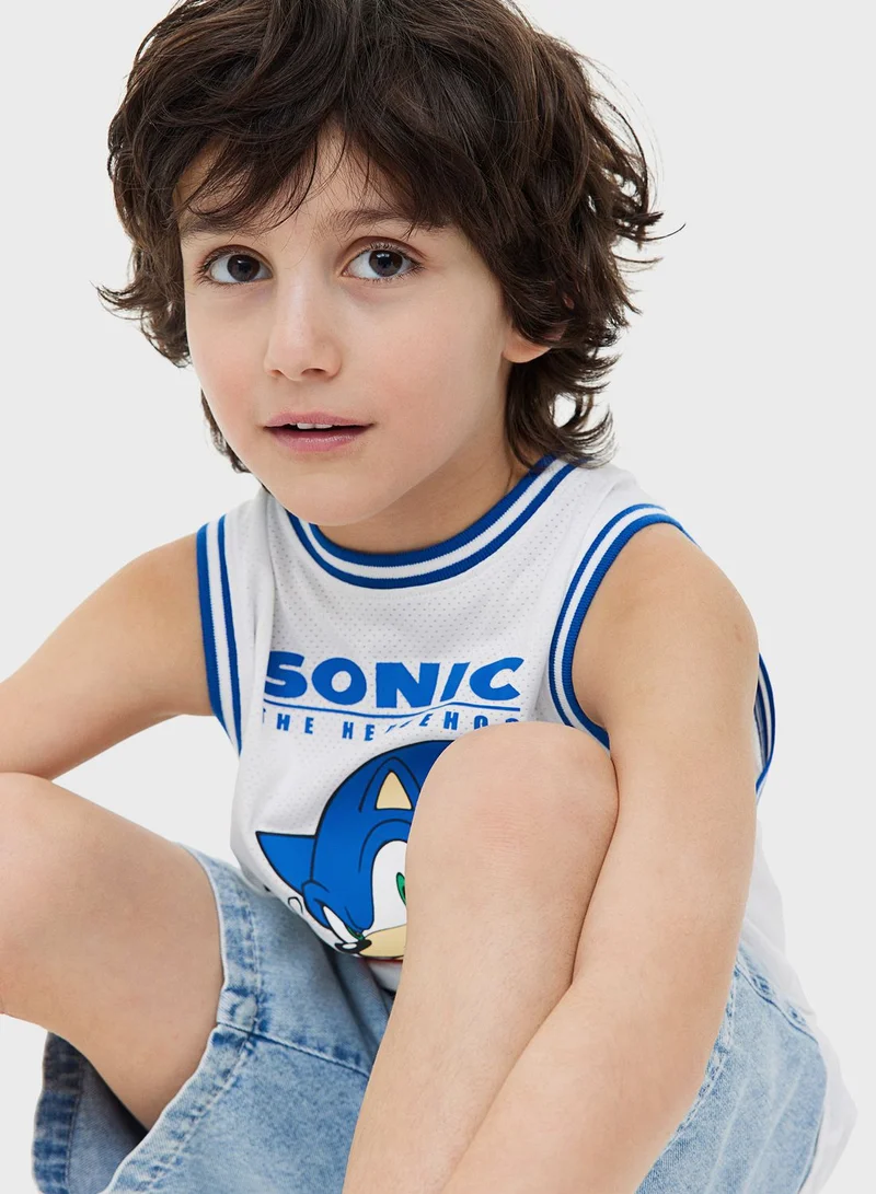 H&M Kids Sonic Print Oversized Vest Top