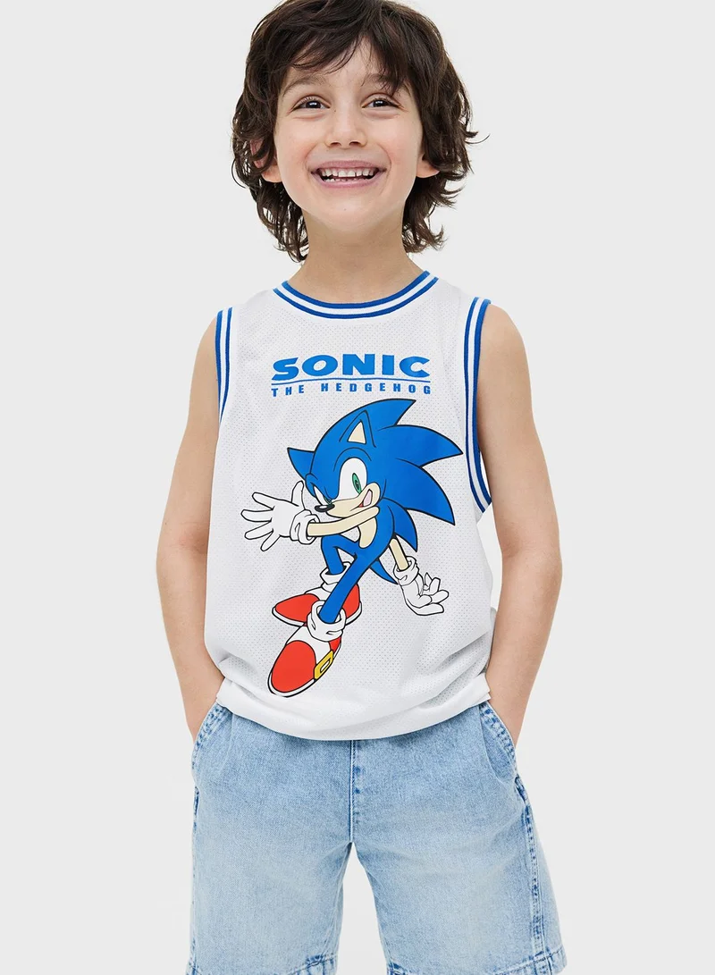 H&M Kids Sonic Print Oversized Vest Top