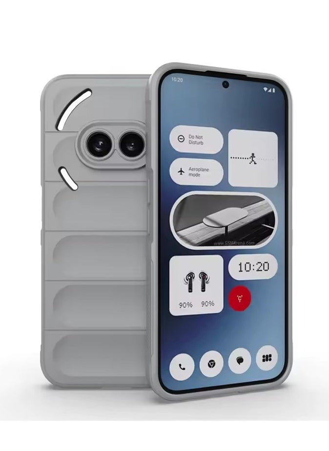 Generic Premium Protection Back Silicone Case Compatible with Nothing Phone 2A Magic Shield Shockproof Case with Camera Protection (Grey) 