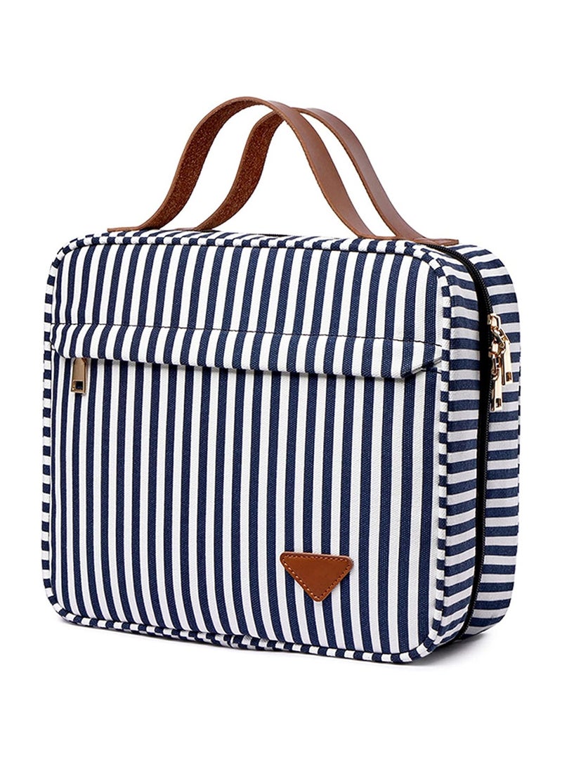 عام حقيبة حمام سفر معلقة، سعة كبيرة منظم حمام نسائي للسفر مع 4 أقسام وخطاف قوي، مثالية للاستخدام في السفر/اليومي. - Image 1