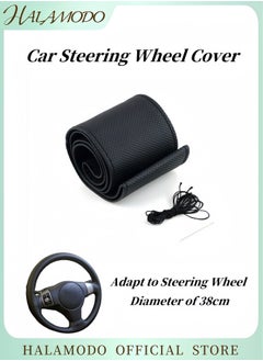 Car Steering Wheel Cover Universal Leather Car Stitch On Wrap Cover DIY Sewing Cover Breathable Anti Slip Car Wheel Cover Protector with Needle & Thread for Most Cars & SUVs - pzsku/ZB3F85F6070EFA9FE3D3CZ/45/_/1735886487/96b8cf63-c204-4628-b800-6e9040ea8662