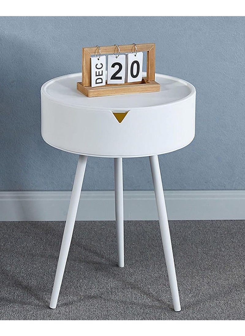 DubaiGallery Nightstand Modern Simple, Storage Table Round, Indoor Snack Table, Accent Bedside Tables Patio Side Table  - Image 2
