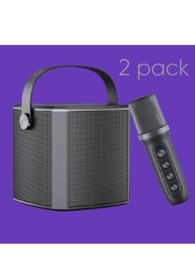 ELTRAZONE 2 Pack Karaoke Machine with UHF Wireless Microphones for Adults & Kids | Portable Bluetooth PA Speaker System | Supports Vocal Cut for Home Parties, Meetings, Weddings | Rechargeable, Loud Sound, LED Light Effects | Perfect for Celebrations & Events - Image 1