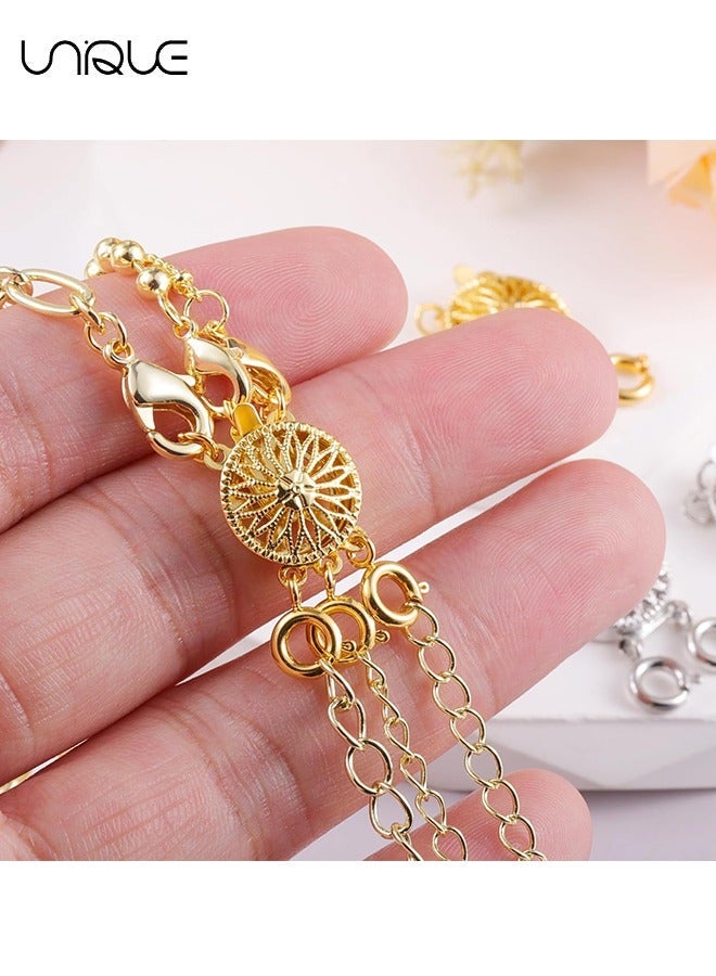 Unique 3pcs Necklace Layering Clasps, 3 Strands Jewelry Spacers Necklace Separator with Lobster Spring Ring Clasps for Layering Tangle Free Multiple Bracelet Lock Connectors (Gold) - Image 3
