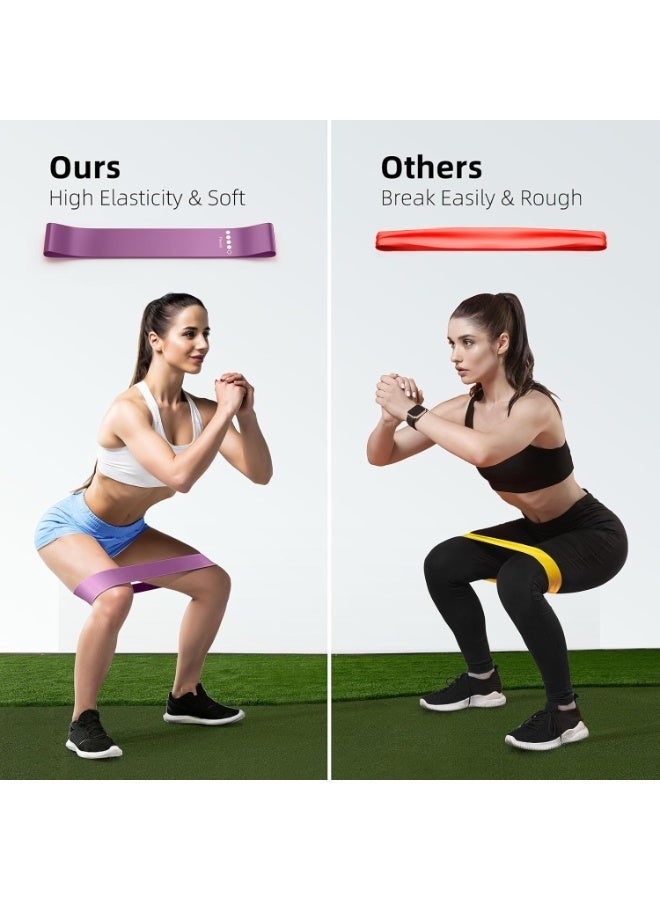 RADIANCES Resistance Band Set, 5-Pack Elastic Exercise Bands for Strength Training, Stretching, Workout; Home Gym Equipment for Women Men, Pilates Yoga Physical Therapy, Leg Glute Arm Exercise Kit - Image 5