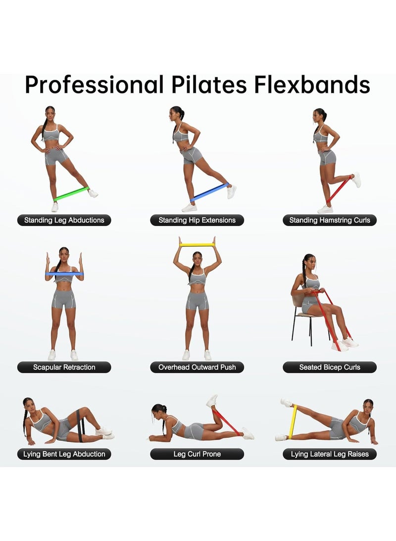 RADIANCES Resistance Band Set, 5-Pack Elastic Exercise Bands for Strength Training, Stretching, Workout; Home Gym Equipment for Women Men, Pilates Yoga Physical Therapy, Leg Glute Arm Exercise Kit - Image 2
