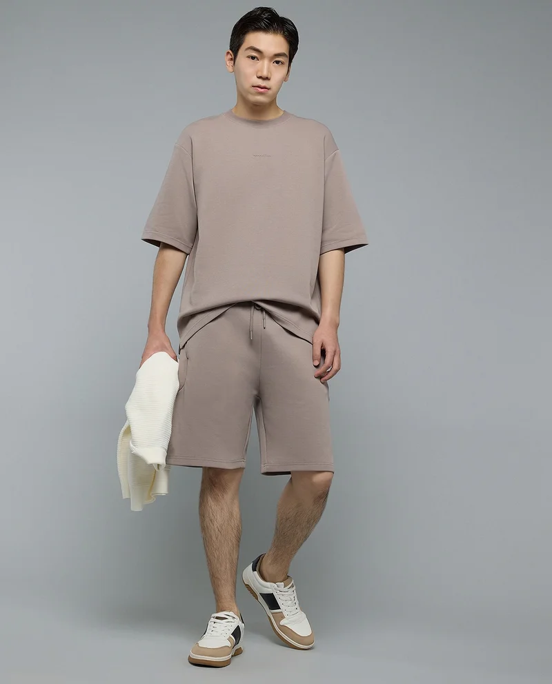 أر أند بي Solid Shorts with Drawstring Waist