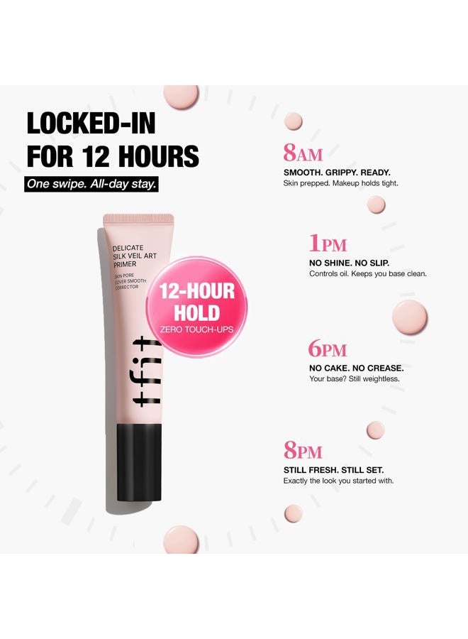TFIT Delicate Silk Veil Art Primer - Korean Makeup, Poreless Matte Makeup Primer for Oily Skin (Lightweight, Hydrating), Blurring Pore Filler, Smooths fine lines，Long-Lasting Blur Effect, 1.01FL. Oz - Image 5