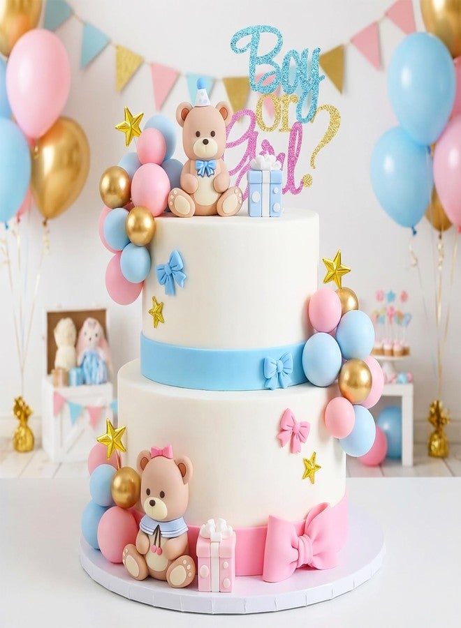 Knana 25Pcs Gender Reveal Cake Toppers Gender Reveal Cake Decorations with Bear Cake Topper for Baby Shower Birthday Party Supplies - Image 5