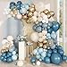 PEASUG Dusty Blue Balloon Arch Kit 168 Pcs Slate Fog Baby Blue Sand White Balloon Garland 18 12 10 Inch Confetti Latex Metallic Chrome Balloons for Boy Girl Baby Shower Birthday Bridal Decorations - Image 3