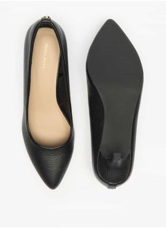 Flora Bella By Shoexpress Women Textured Slip-On Pumps with Kitten Heels  - Image 4