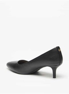 Flora Bella By Shoexpress Women Textured Slip-On Pumps with Kitten Heels  - Image 2