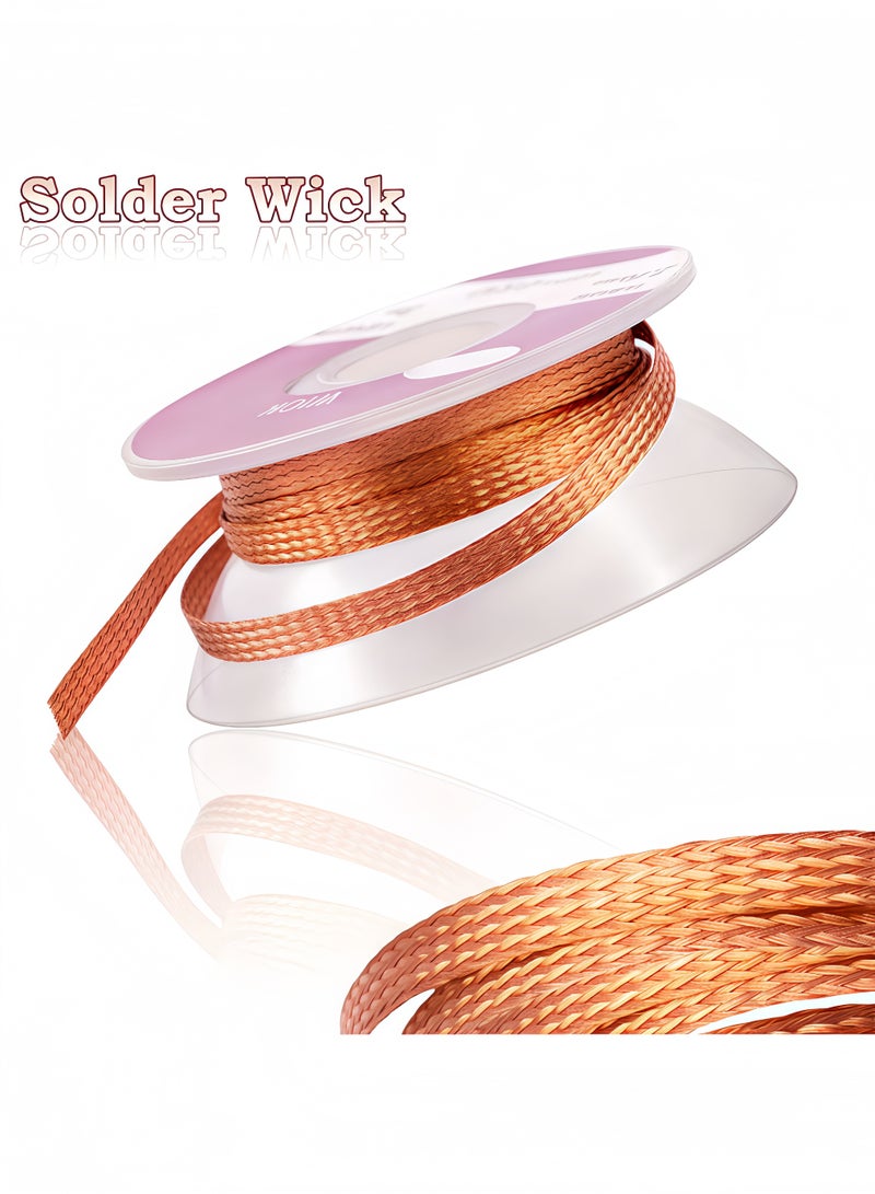 Peachjoy عبوة 2 من شريط اللحام بطول 19.6 قدم، شريط لحام مضفر بدون تنظيف لإزالة اللحام، عرض 0.1 بوصة وطول 3 متر لكل واحدة - Image 4