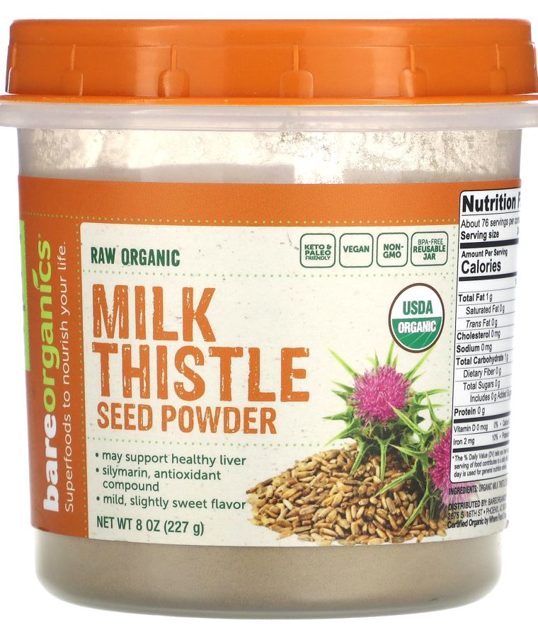 Raw Organic Milk Thistle Seed Powder 8 oz (227 g)