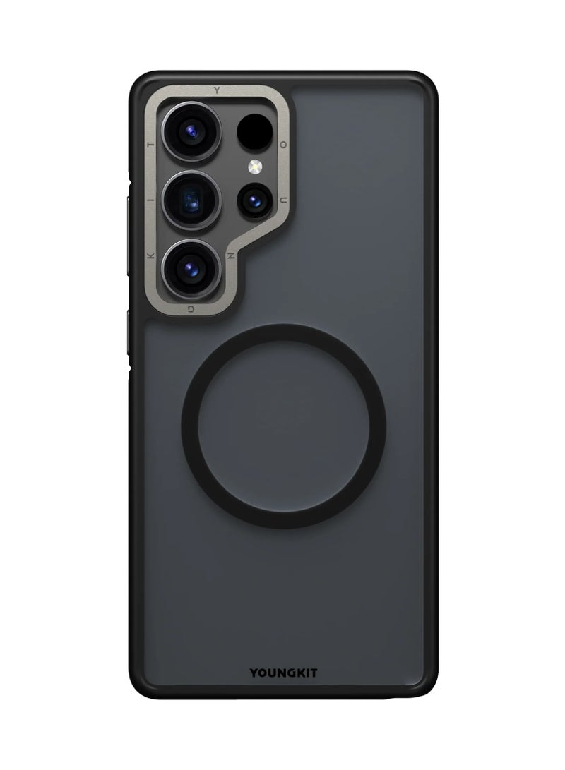 YOUNG KIT Rock Sand Soft Touch Case for Samsung Galaxy S25 Ultra – Premium Matte Texture, Anti-Fingerprint, Slim & Shock-Resistant Protective Cover (Black) - Image 1