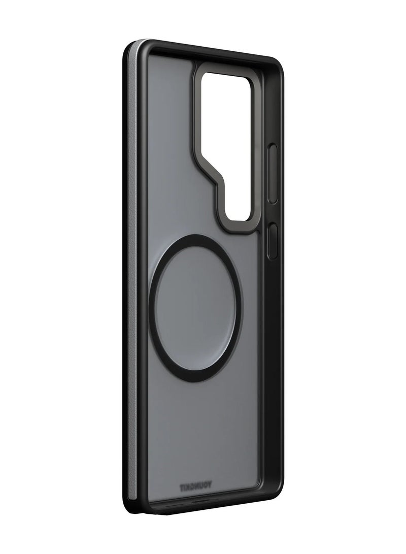 YOUNG KIT Rock Sand Soft Touch Case for Samsung Galaxy S25 Ultra – Premium Matte Texture, Anti-Fingerprint, Slim & Shock-Resistant Protective Cover (Black) - Image 3