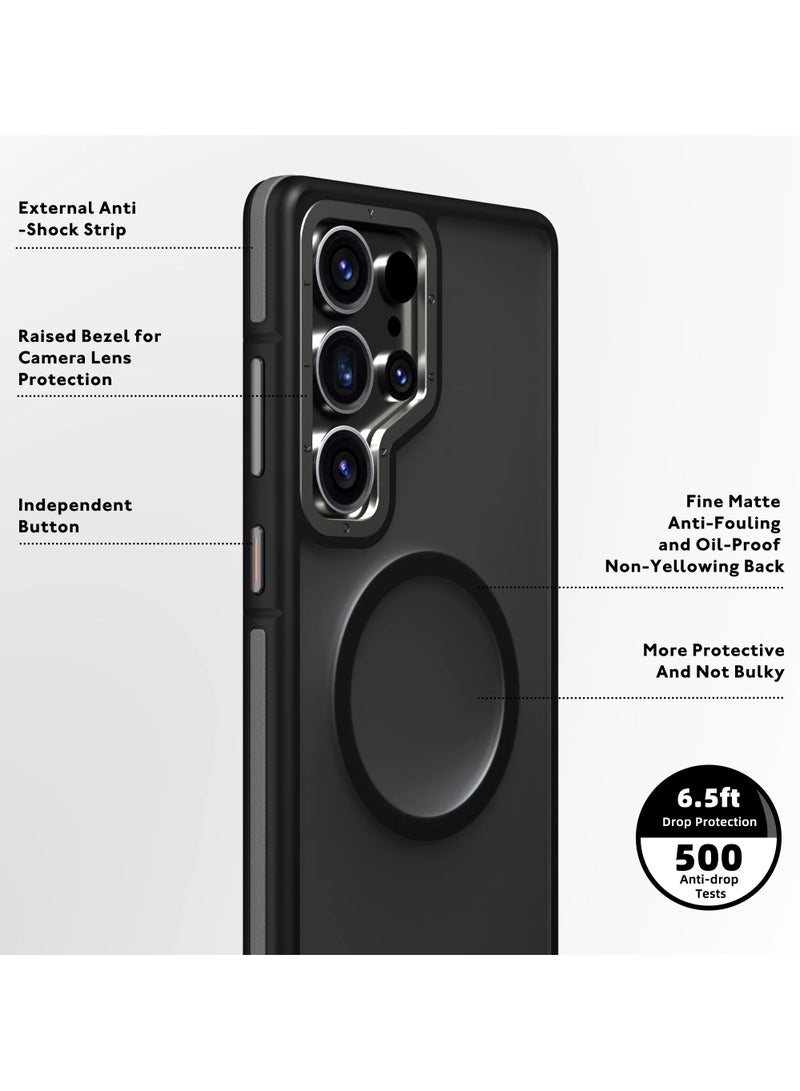 YOUNG KIT Rock Sand Soft Touch Case for Samsung Galaxy S25 Ultra – Premium Matte Texture, Anti-Fingerprint, Slim & Shock-Resistant Protective Cover (Black) - Image 5