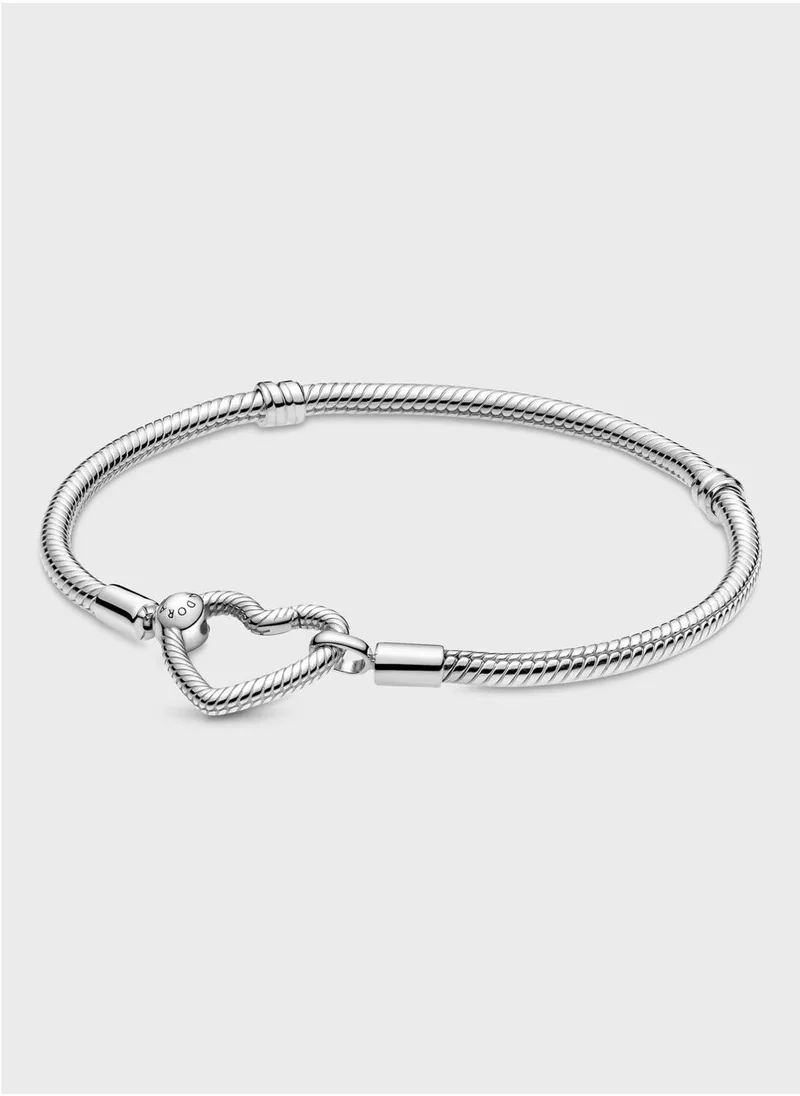 PANDORA Pandora Moments Heart Closure Snake Chain Bracelet