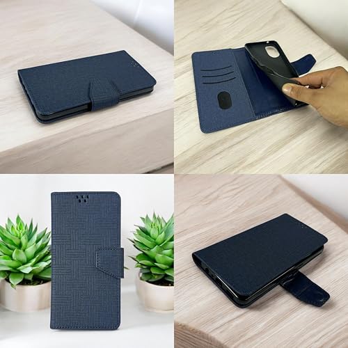 SBMS Flip Cover for Motorola Moto G86 Power 5G (6.7-inch) Back Cover Case with Magnatic Closure | Inbuilt Stand | Card & Money Pocket (Mat Blue) - Image 5