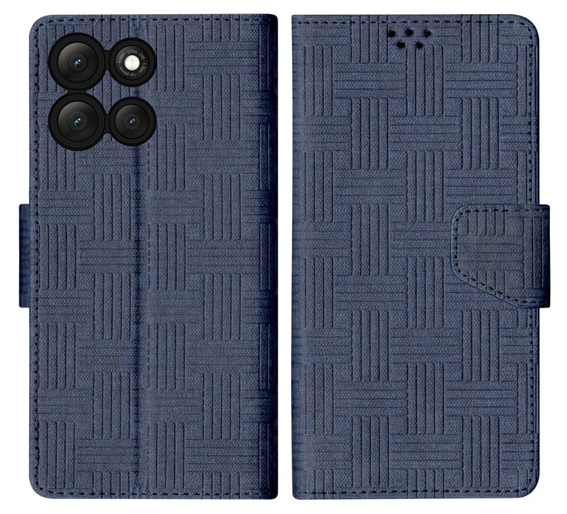 SBMS Flip Cover for Motorola Moto G86 Power 5G (6.7-inch) Back Cover Case with Magnatic Closure | Inbuilt Stand | Card & Money Pocket (Mat Blue) - Image 1