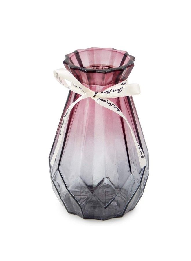 OFFIDIX Glass Vase Gradient Multicolor With Geometric Faceted Design Floral Vase For Weddings Events Decorating Arrangements Flowers Office Or Home Decor - Image 2