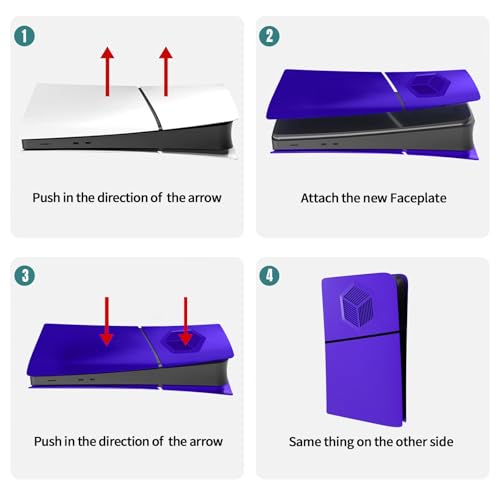 XinGeeek Faceplate Cover for PS5 Slim Digital Edition Faceplates with Cooling Vents Hard Shockproof Face Plate Cover Anti-Scratch Dustproof Protective ABS Case (Purple) - Image 4
