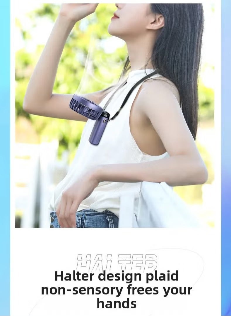 شوبيت مروحة يدوية محمولة، مروحة مكتب صغيرة قابلة للطي، مراوح قابلة لإعادة الشحن عبر USB مع 5 سرعات، مروحة يدوية صغيرة تعمل بالبطارية مع شاشة LED للمنزل والمكتب والسفر - Image 3