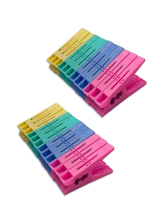 DECOFOLD Big Size Multicolour Cloth Clips for Drying Clothes/Plastic Hanging Pegs/Pins with Storage Box (24 Pcs) - Image 1