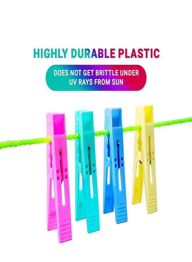 DECOFOLD Big Size Multicolour Cloth Clips for Drying Clothes/Plastic Hanging Pegs/Pins with Storage Box (24 Pcs) - Image 3