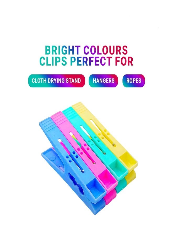 DECOFOLD Big Size Multicolour Cloth Clips for Drying Clothes/Plastic Hanging Pegs/Pins with Storage Box (24 Pcs) - Image 5
