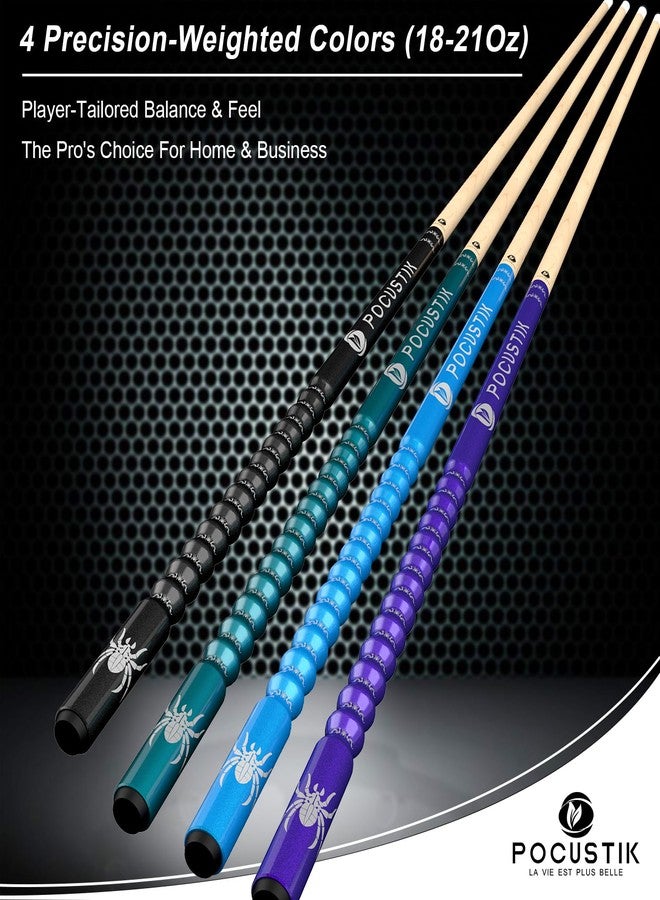 POCUSTIK Store POCUSTIK 58" 2-Piece Pool Cues Set of 4, Ergonomic Grip, Canadian Maple - Image 2