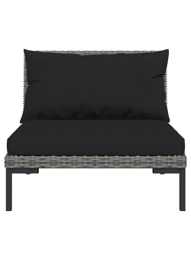 فيداكسل طقم 9 قطع جلسة حديقة مع وسائد بولي روطان رمادي داكن 3099802 - Image 3