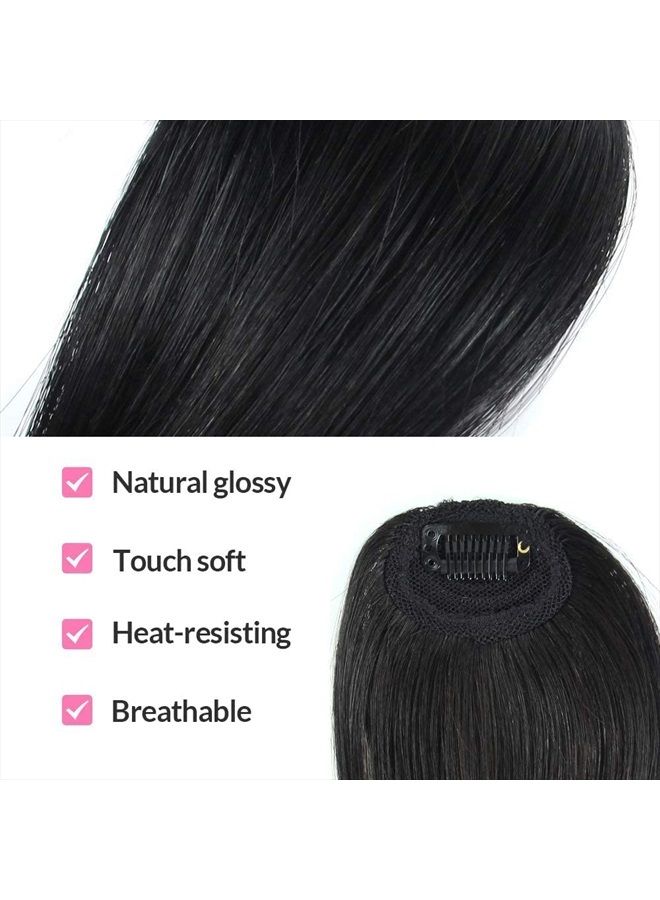 DSOAR Side Bangs Clip in Bangs Real Human Hair Bang Natural Clip on Side Bang Straight Fringe Hair Extension(Jet Black) - Image 4