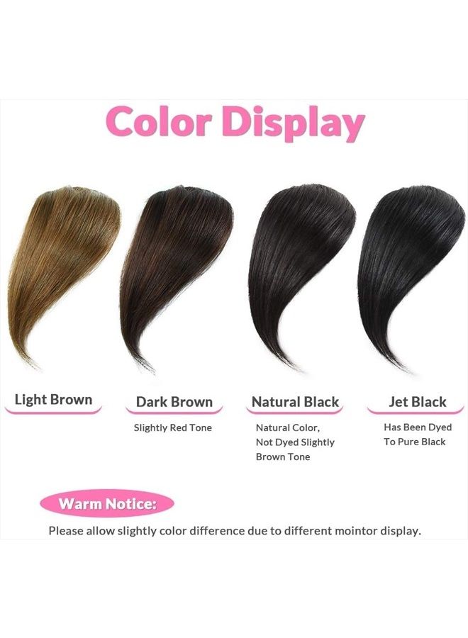 DSOAR Side Bangs Clip in Bangs Real Human Hair Bang Natural Clip on Side Bang Straight Fringe Hair Extension(Jet Black) - Image 3