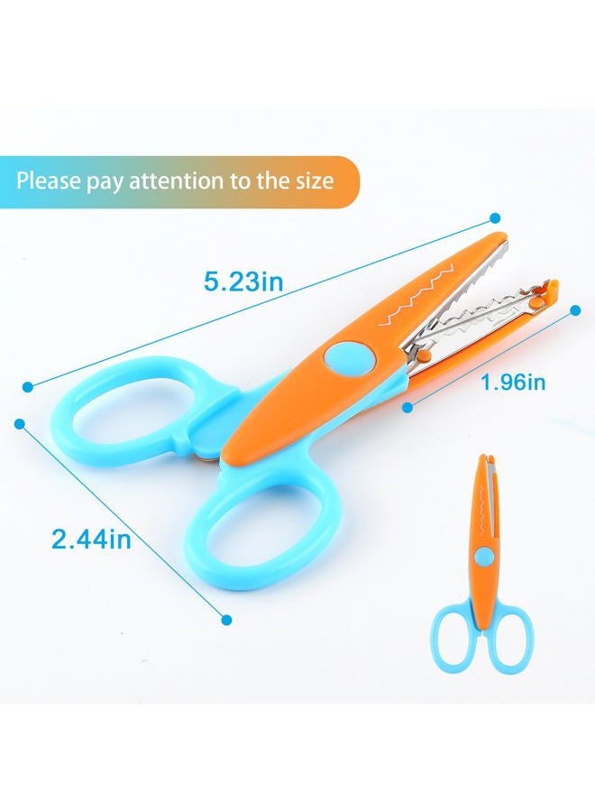 amassan 12 Pack Craft Scissors Decorative Edge, 5 Inch Safety Scissors, Colorful Zig Zag Scissors, Assorted Paper Edger Pattern Scissors for Office, School, Scrapbook - Image 2