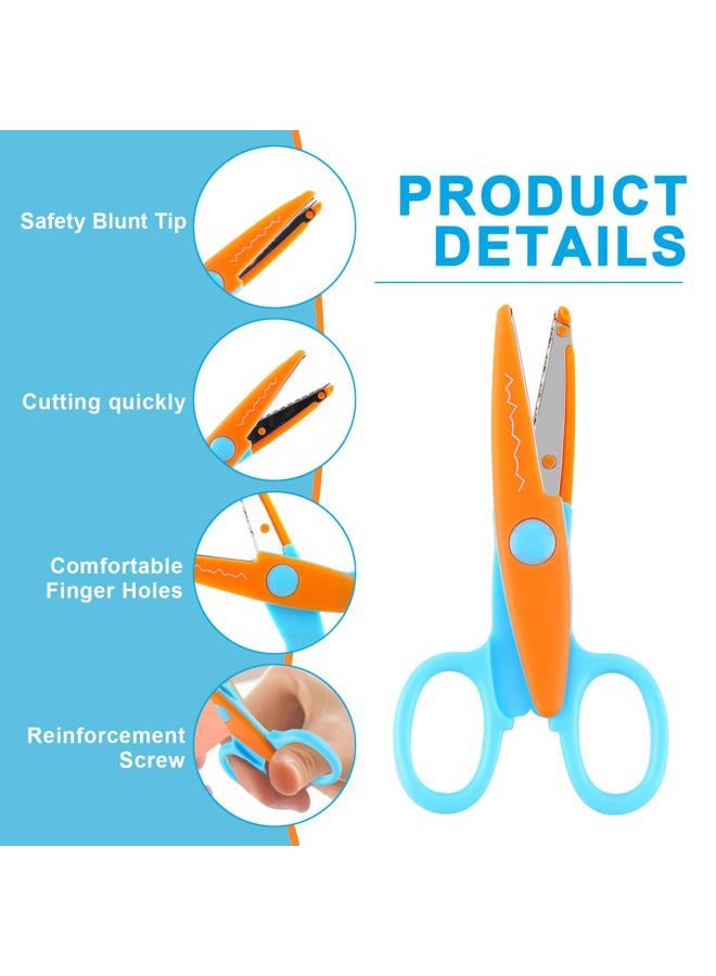 amassan 12 Pack Craft Scissors Decorative Edge, 5 Inch Safety Scissors, Colorful Zig Zag Scissors, Assorted Paper Edger Pattern Scissors for Office, School, Scrapbook - Image 4