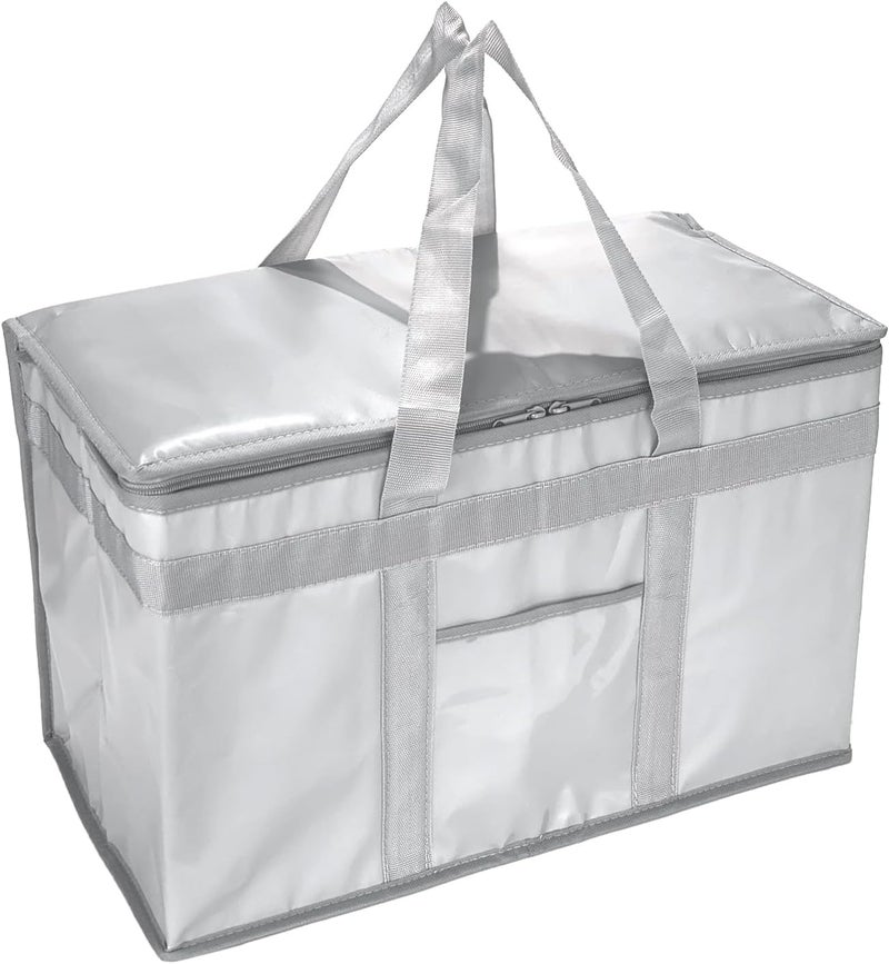 Yalin XXXL Large Insulated Cooler Bag, Styrofoam Cooler of Keep Food Hot or Cold, Reusable Double Zipper Food Delivery Bag for Grocery Shopping, 23" W x 15" H x 14" D (Grey, XXL (Pro)) - Image 1