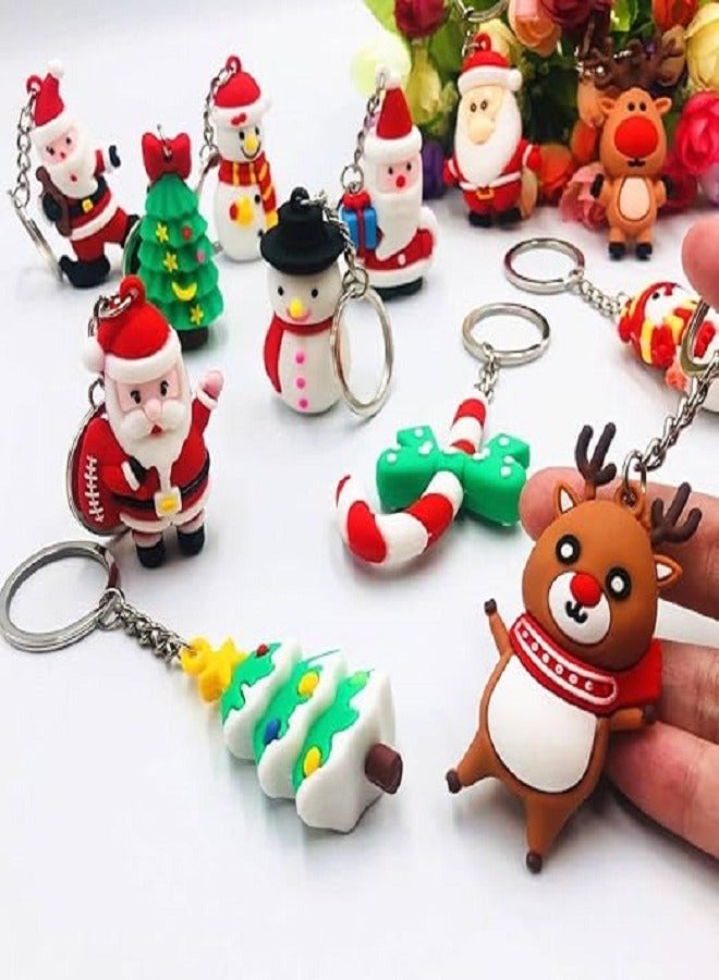 Christmas Keychains -  Christmas Gifts , Different Shapes Christmas's  Keychain, Christmas Decoration Items,  12 pcs - Image 2