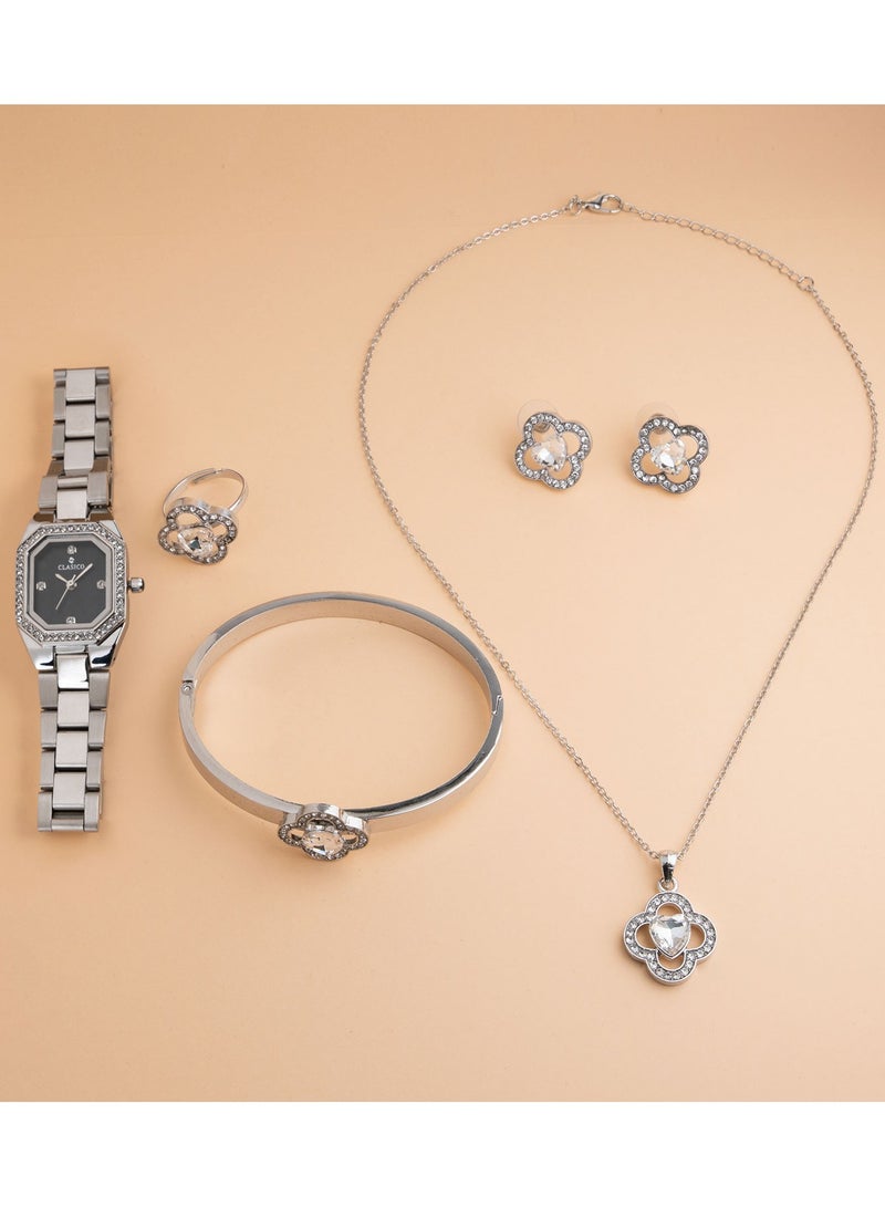 Clasico ✨ Women’s Premium Watch & Artificial Jewelry Gift Set – Watch, Necklace, Earrings, Ring & Bracelet ✨ - Image 1